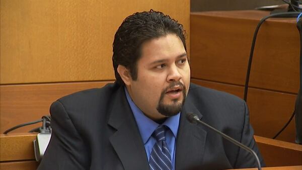 Frank Stroupe, an Emory University police officer, testifies during the Tex McIver murder trial on March 22, 2018 at the Fulton County Courthouse. (Channel 2 Action News)