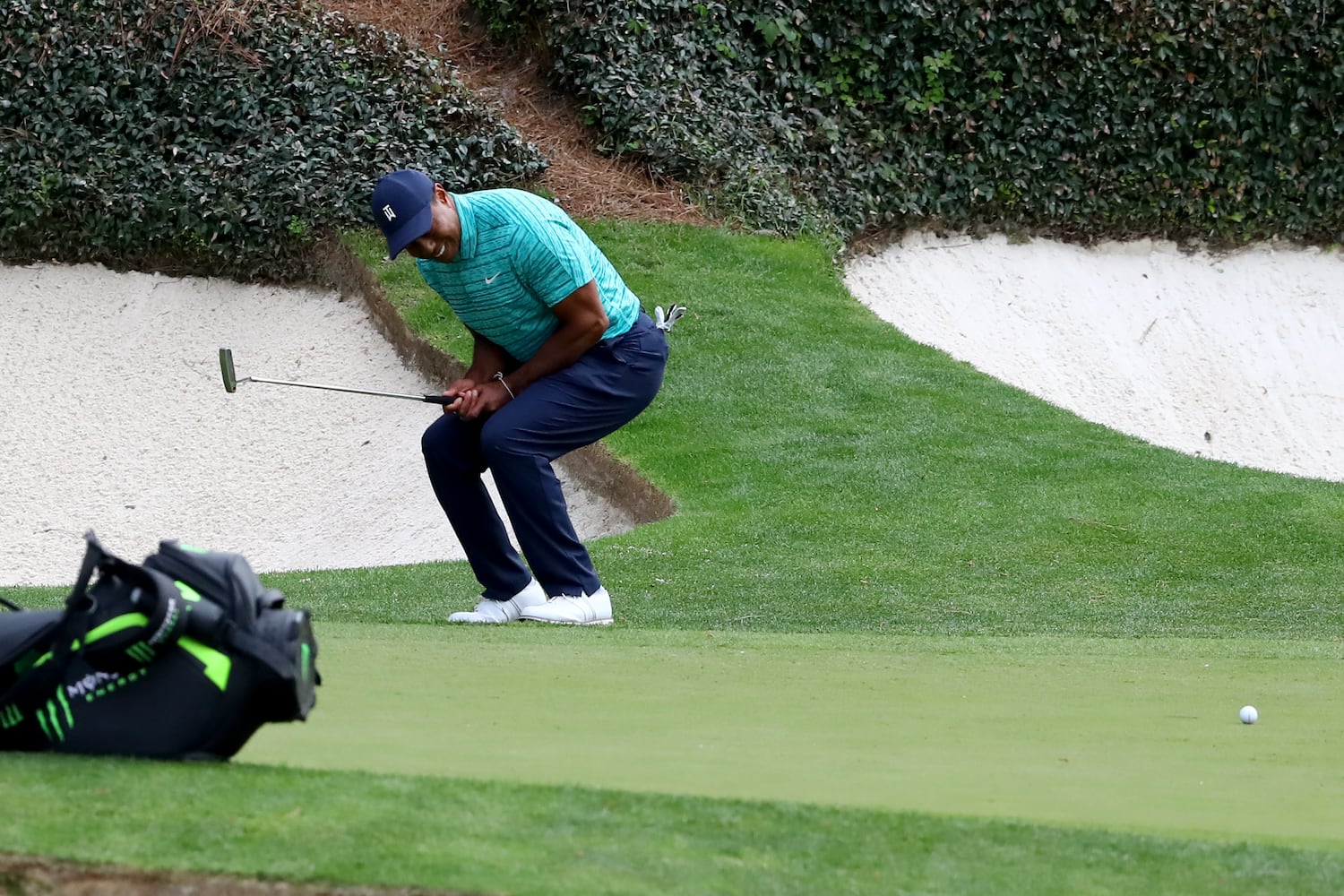 Tiger Woods' second round at the Masters