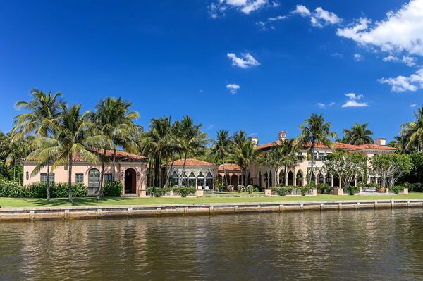 Among the more expensive properties under contract in Palm Beach is a $59.5 million listing for a lakefront estate at 1485 S. Ocean Blvd., marketed by broker Christian Angle of Christian Angle Real Estate. Photo by Andy Frame