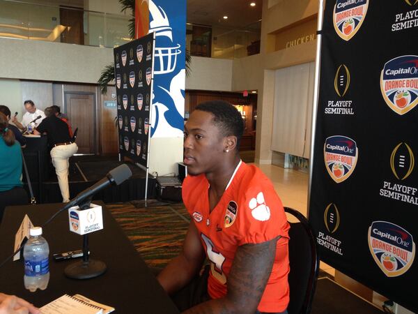 Wayne Gallman at Media Day. (M. Bradley)