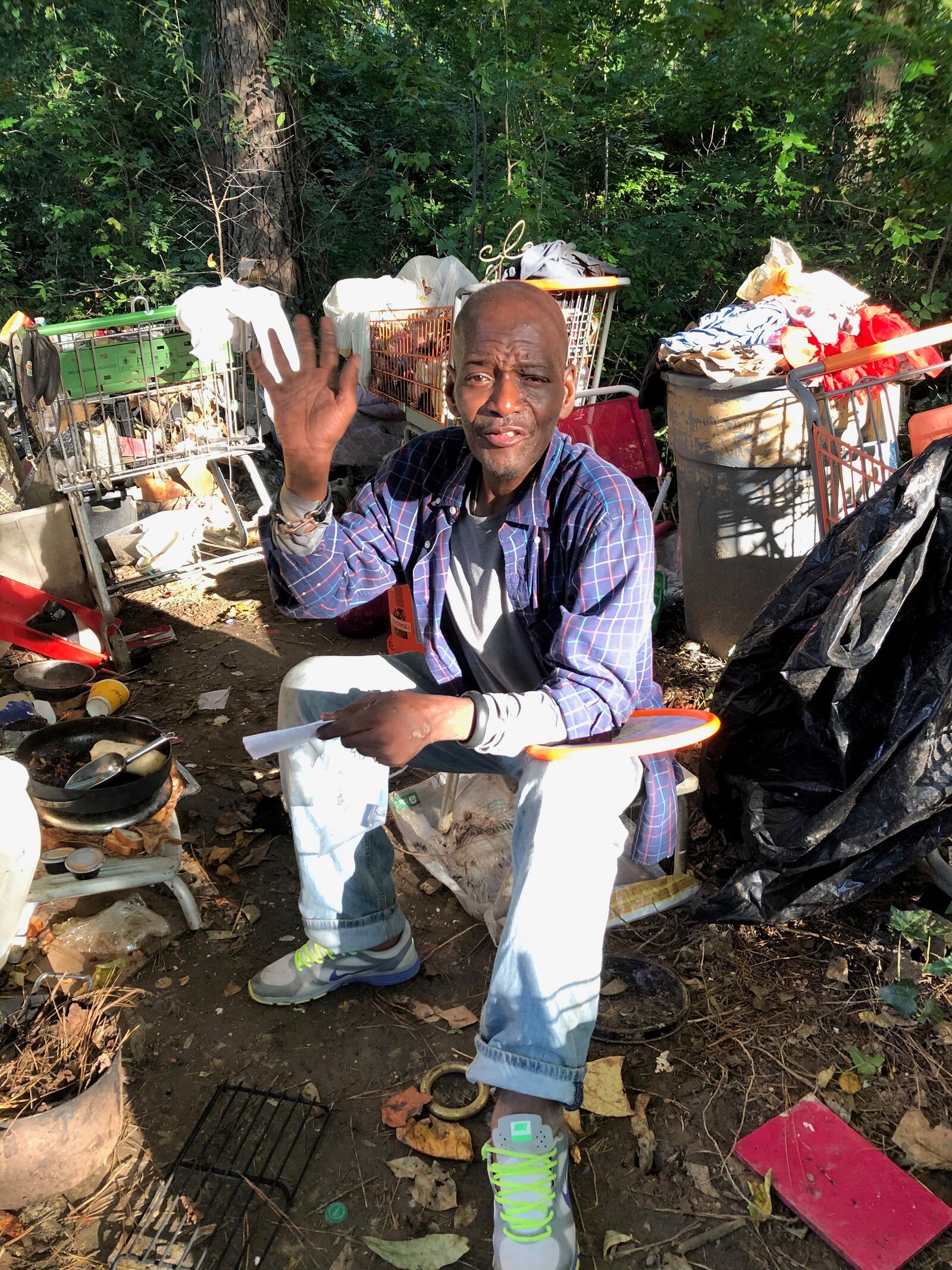 Gerard was a generous and caring presence at the homeless camps, often cooking for the other homeless individuals. (Courtesy Allen Welty-Green)