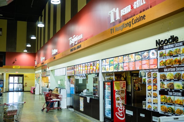 The food court at Super H Mart in Doraville has an assortment of counter-service restaurants. CONTRIBUTED BY HENRI HOLLIS