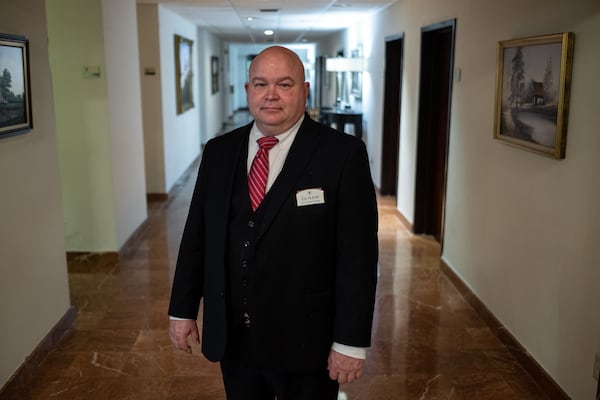 Cy Hume, part owner of A.S. Turner & Sons funeral home in Decatur, has been helping eligible clients tap a federal program that helps reimburse them for funeral services for loved ones who died of COVID-19. (Ben Gray for the Atlanta Journal-Constitution)