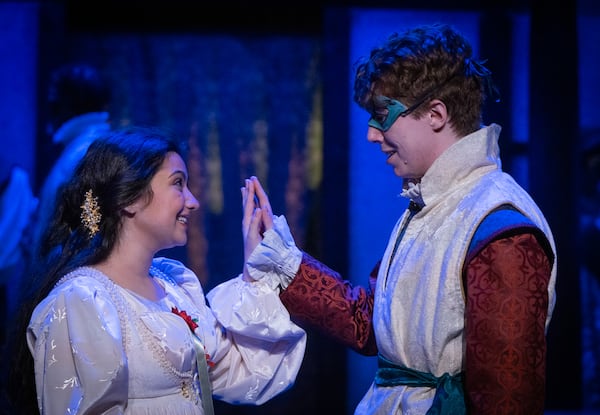 Golbanoo Setayesh and Tommy Sullivan-Lovett in the Shakespeare Tavern’s 2024 production of "Romeo & Juliet." Courtesy of Jeff Watkins/Shakespeare Tavern Playhouse