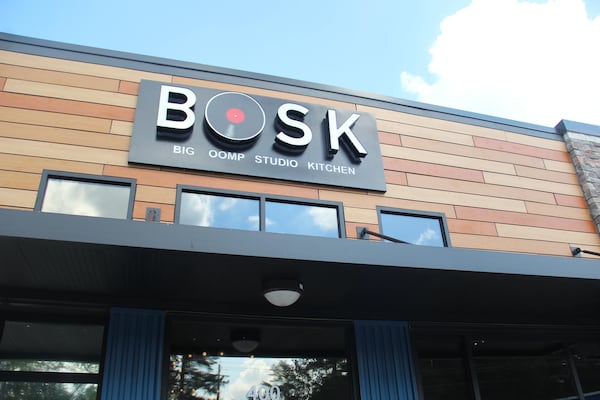 The exterior signage of BOSK, now open in Southwest Atlanta. (Mike Jordan/AJC)