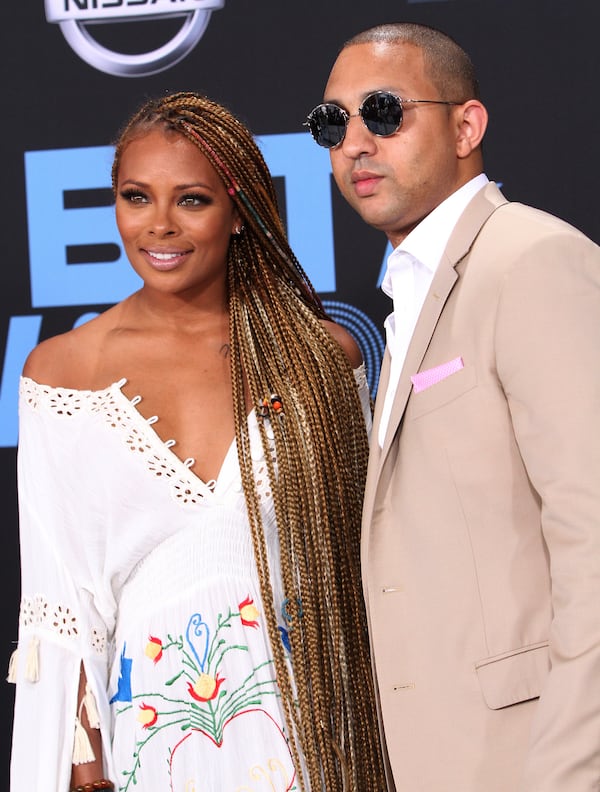  LOS ANGELES, CA - JUNE 25: Eva Marcille (L) at the 2017 BET Awards at Microsoft Square on June 25, 2017 in Los Angeles, California. (Photo by Maury Phillips/Getty Images)