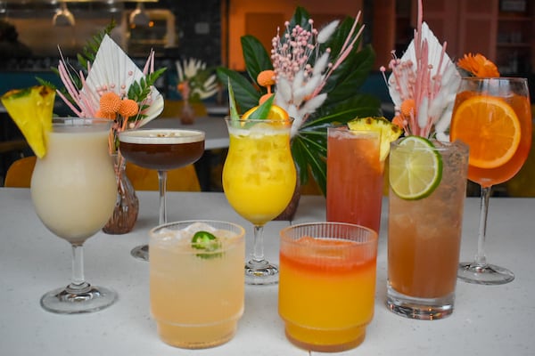 The drinks menu at Birdcage features tropical cocktails, frozen drinks, beer and wine. Courtesy of Liz Attaway/@adventuresinatlanta