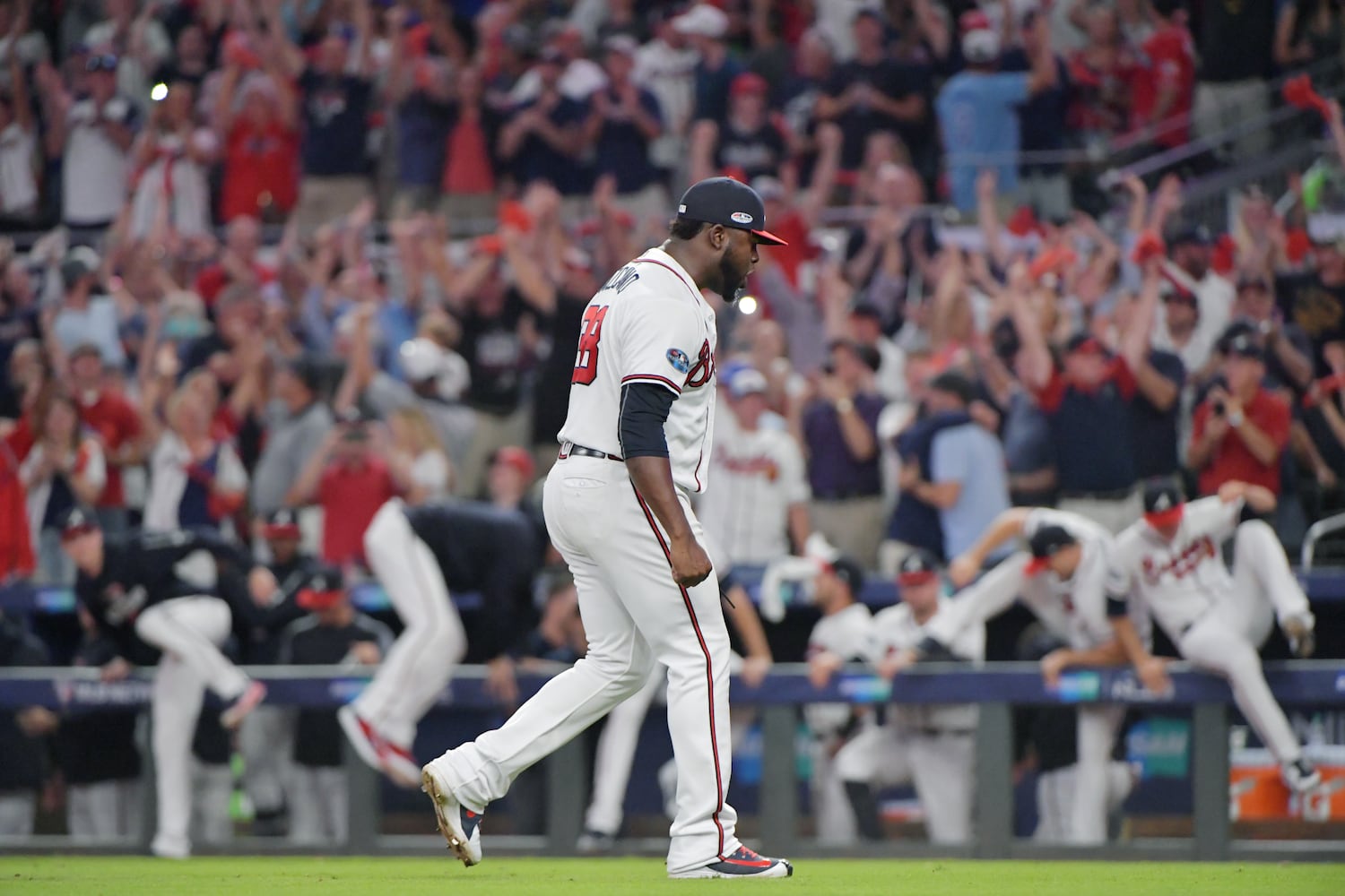 Photos: Acuna, Freeman lead Braves to playoff win over Dodgers