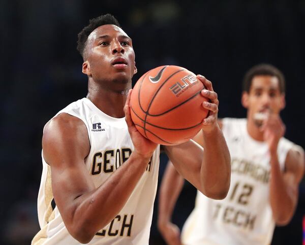 November 14, 2016, Atlanta: Georgia Tech guard Josh Okogie shoots a free throw against the Southern Jaguars in an NCAA college basketball game at McCamish Pavilion on Monday, Nov. 14, 2016, in Atlanta.    Curtis Compton/ccompton@ajc.com