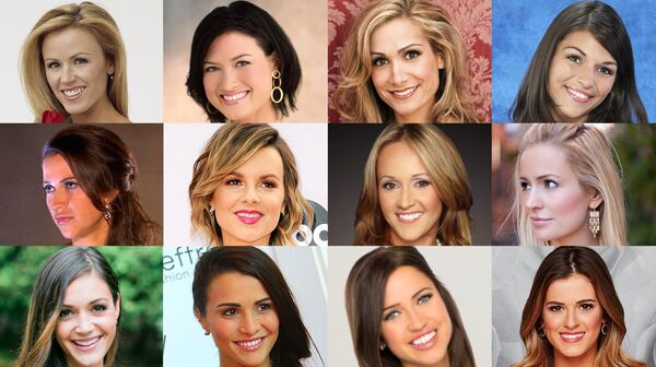 The first 12 Bachelorettes (top row, left to right): Trista Rehn, Meredith Phillips, Jen Schefft, DeAnna Pappas, (middle row): Jillian Harris, Ali Fedotowsky, Ashley Hebert, Emily Maynard, (bottom row): Desiree Hartsock, Andi Dorfman, Kaitlin Bristowe, JoJo Fletcher. (AJC file images, ABC, AP, desireehartsock.com)