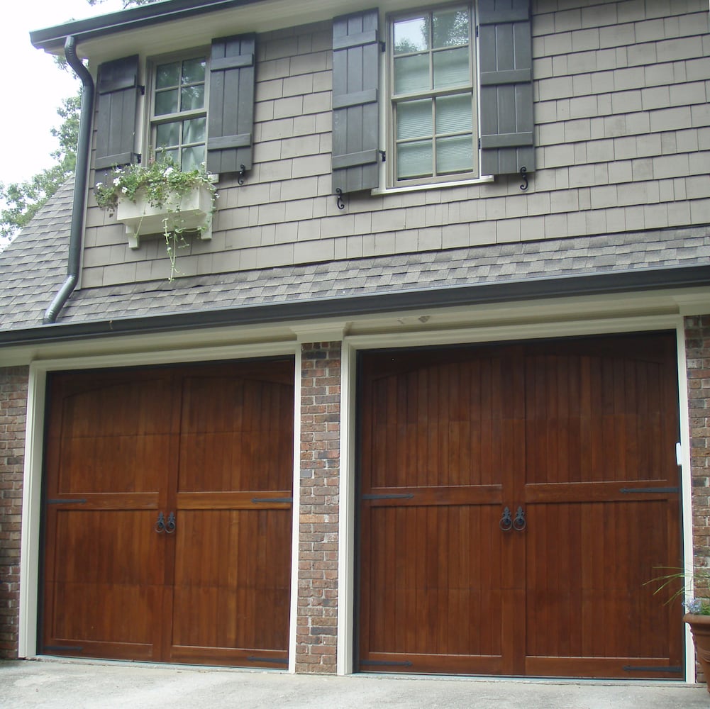 A variety of garage door styles