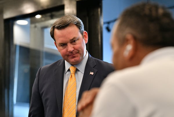 Lt. Gov. Burt Jones (pictured) asked University System of Georgia Chancellor Sonny Perdue for an accounting of state spending on diversity, equity and inclusion efforts in the university system. (Hyosub Shin/The Atlanta Journal-Constitution)