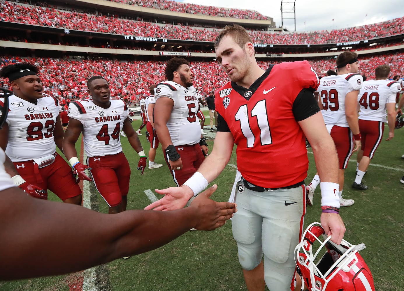 Photos: No. 3 Bulldogs are stunned by South Carolina