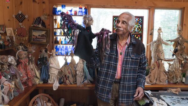 “Painter & Poet: The Wonderful World of Ashley Bryan” will be on exhibit April 1-Jan. 21, 2018, at the High Museum of Art. Here, Bryan is shown in his studio in 2016. CONTRIBUTED BY HIGH MUSEUM OF ART