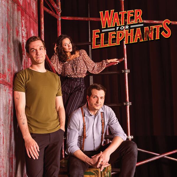 Actors Ryan Vasquez, Isabelle McCalla, and Bryan Fenkart are the stars of Alliance Theatre’s new musical “Water for Elephants,” based on the novel by Sara Gruen. 
(Courtesy of Matthew Murphy and Evan Zimmerman)