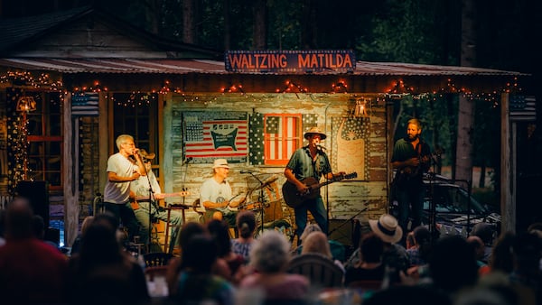 Danny "Mudcat" Dudeck and his band at Matilda's Music Under the Pines in 2019.