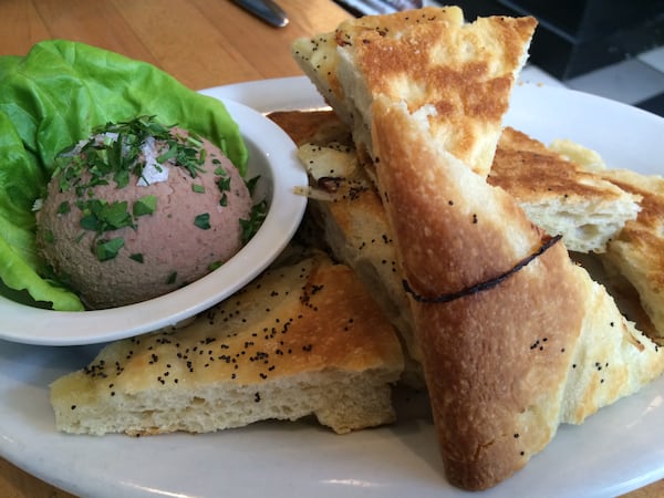 Try the chopped chicken liver schmaltz with pletzel bread.