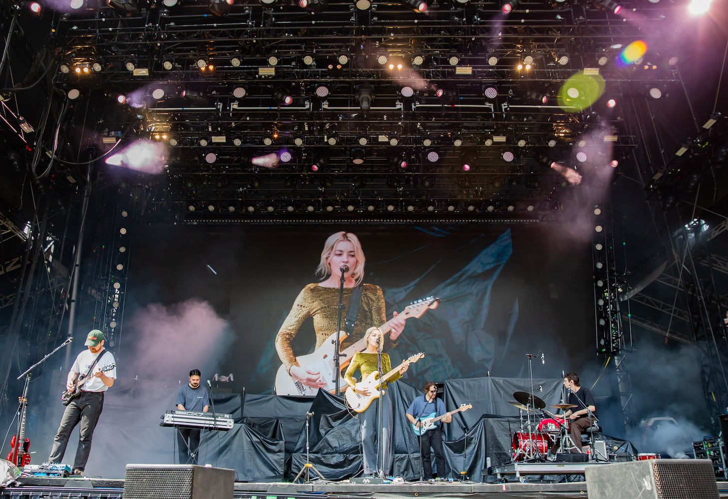 Atlanta, Ga: Men I Trust brought mellow grooves to the Peachtree stage Sunday afternoon. Photo taken May 5, 2024 at Central Park, Old 4th Ward. (RYAN FLEISHER FOR THE ATLANTA JOURNAL-CONSTITUTION)