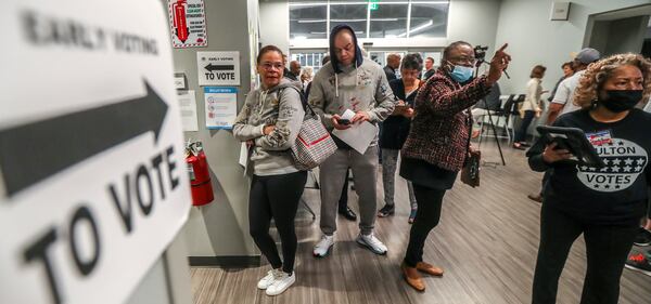 The first day of early voting in Georgia drew 125,000 voters on Oct. 17, 2022. (John Spink / John.Spink@ajc.com) 

