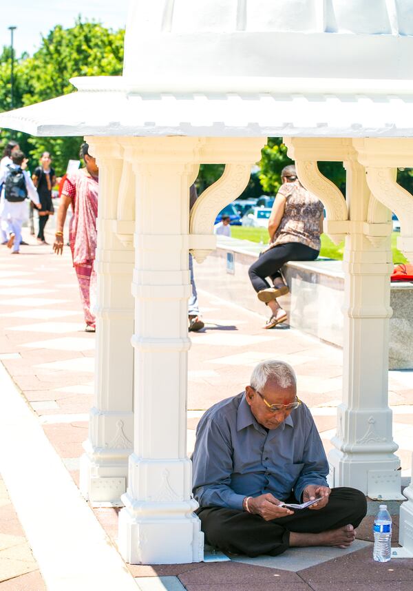 The Hindu Temple BAPS Shri Swaminarayan Mandir in Lilburn is surrounded by lawns, fountains, water features, seating, shade and is a space for socializing as well a contemplation.  Construction and architecture of the intricate buildings are exclusively stone and based on specific measurements from ancient text, no nails, rebarb, etc.  The hand carved limestone, marble and sandstone pieces were carved in India and assembled, similar to a puzzle, in Lilburn 10 years ago.  Local and international Hindus have volunteered more than a million hours of service, making the 17 months of construction a record for the structures.