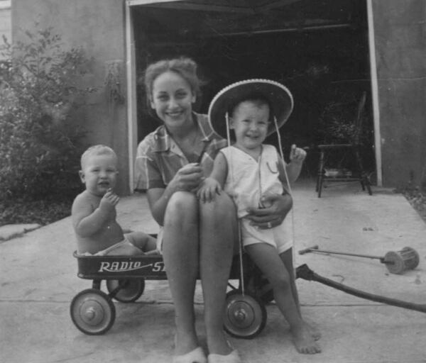 Julie Moore with her two sons, Greg and Steve, in Auburn, Alabama in 1952. Hal Moore was serving in Korea during that time.