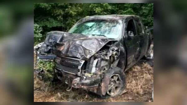 This truck went through fences and bushes after hitting the building. (Photo: Channel 2 Action News)