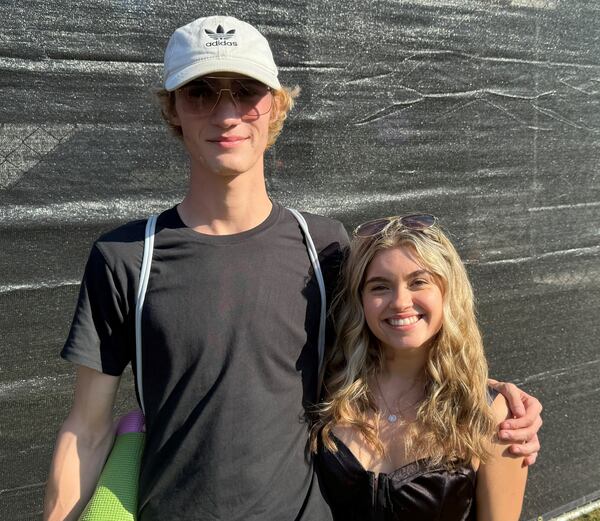 Daphane Gonzalez, 19, and Devin Bollinger, 21, drove from Durham, North Carolina, to catch ONE Musicfest in Atlanta. Gonzalez especially enjoyed Coco Jones' performance Saturday, Oct. 28, 2023. (Leon Stafford/AJC)