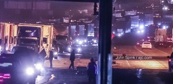 Traffic is not moving on I-285 East in Clayton County due to a deadly crash investigation. JOHN SPINK / JSPINK@AJC.COM