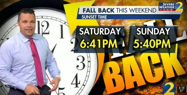 The sunset on Sunday will be an hour earlier after the end of daylight saving time this weekend.