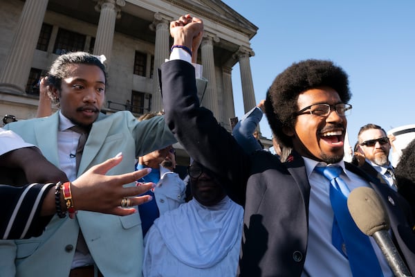 Tennessee State Rep. Justin Pearson (right) will speak to students in Georgia today.