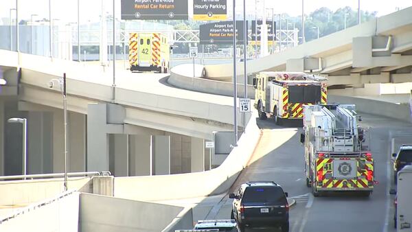 Traffic outside the airport was affected Sunday morning.