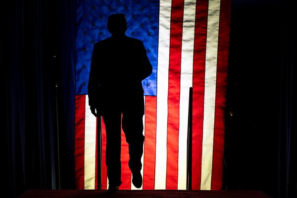 Republican presidential nominee former President Donald Trump arrives to speak at a campaign rally at Rocky Mount Event Center, Wednesday, Oct. 30, 2024, in Rocky Mount, N.C. (AP Photo/Julia Demaree Nikhinson)