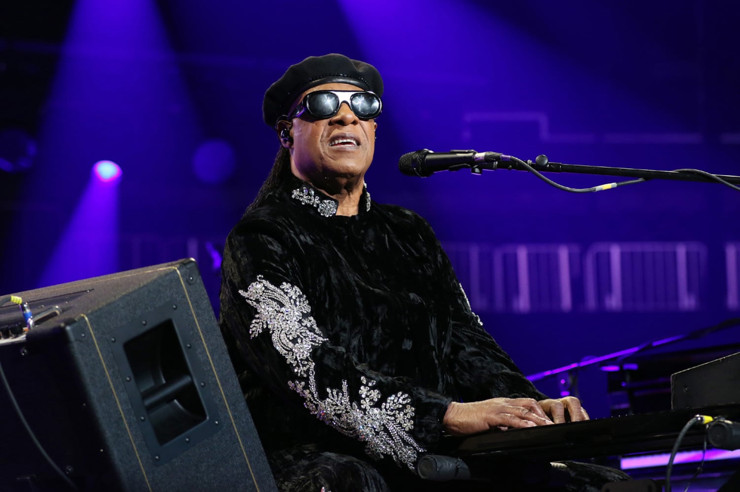 Stevie Wonder entertained a sold out State Farm Arena crowd on Saturday, October 19, 2024. He was escorted onstage by his daughter Aisha Morris and son Kailand Morris on his "Sing Your Song! As We Fix Our Nation's Broken Heart" tour.
Robb Cohen for the Atlanta Journal-Constitution