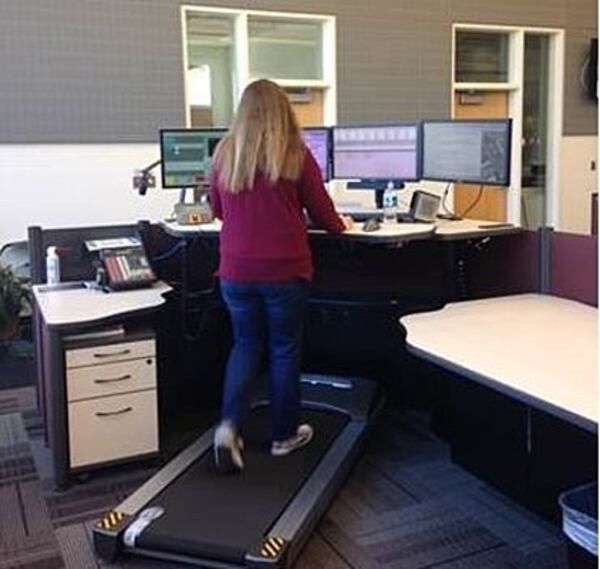 Gwinnett County 911 operators receive an extra exercise option while they work.