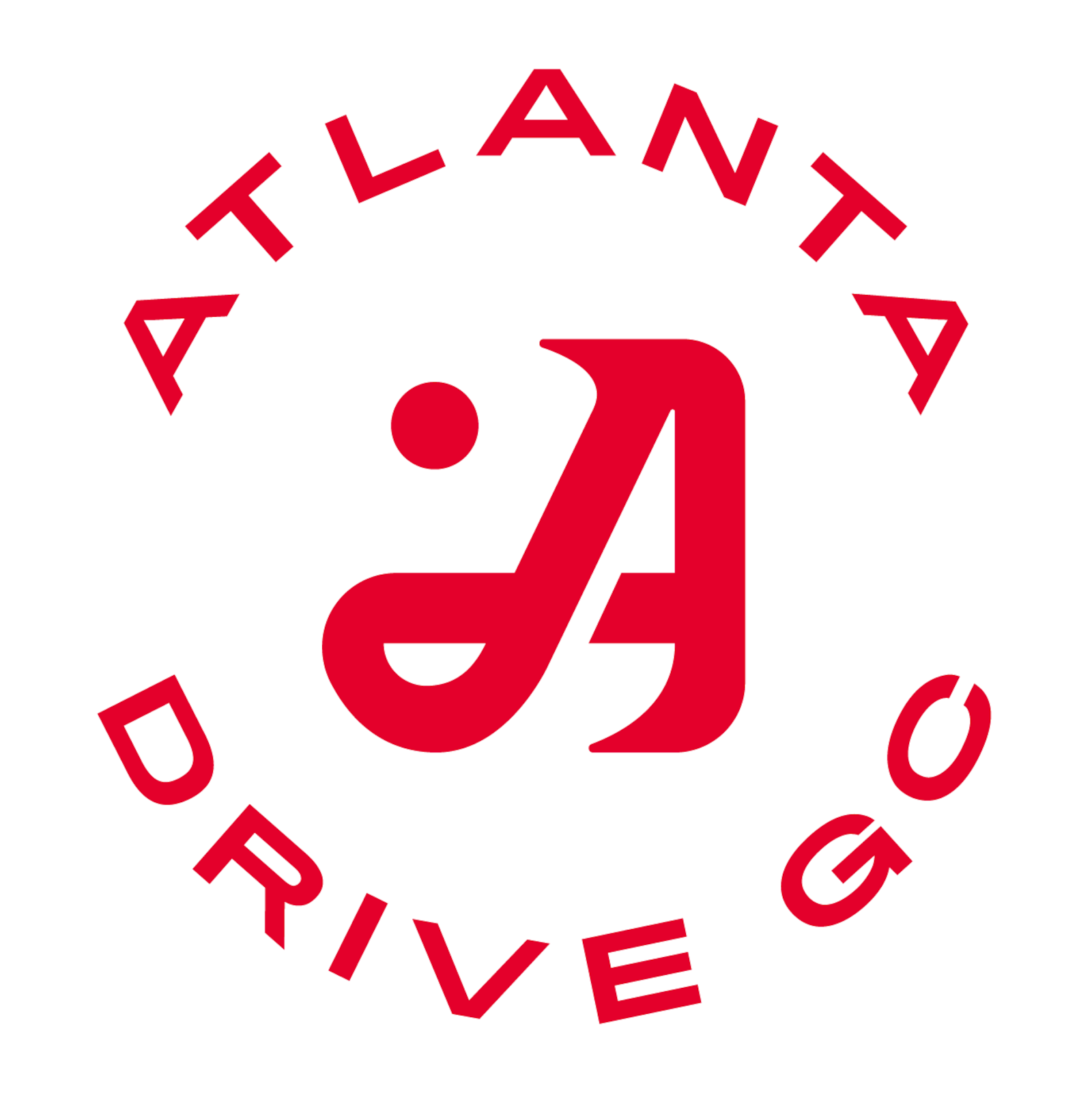 The logo for the TGL Atlanta Drive GC features a drive and golf ball forming the letter A.