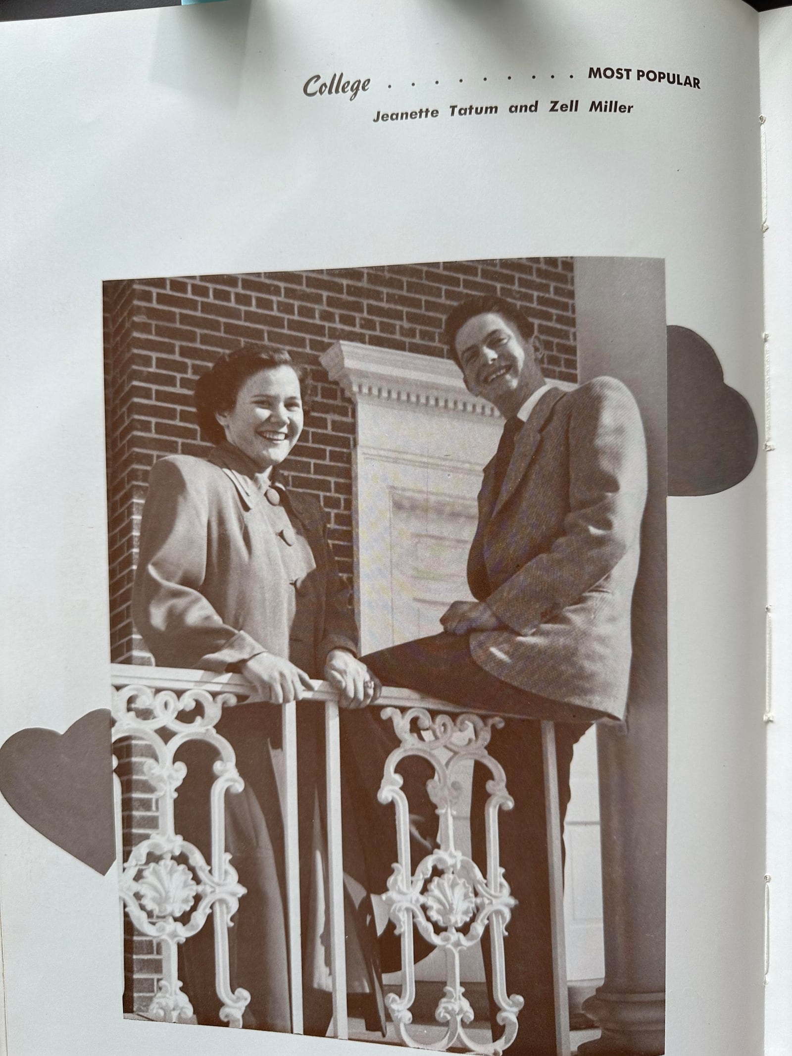 Zell Miller, pictured here in the Young Harris College yearbook, was Most Popular in the graduating class of 1951. Fletcher Page/AJC