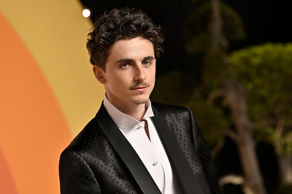 Timothee Chalamet arrives at the Vanity Fair Oscar Party on Sunday, March 2, 2025, at the Wallis Annenberg Center for the Performing Arts in Beverly Hills, Calif. (Photo by Evan Agostini/Invision/AP)