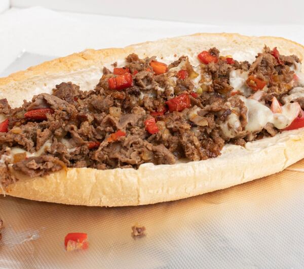 Kyle Pitts of the Atlanta Falcons likes the Philly cheesesteak at Philly G Steaks. Courtesy of Gordon Brown