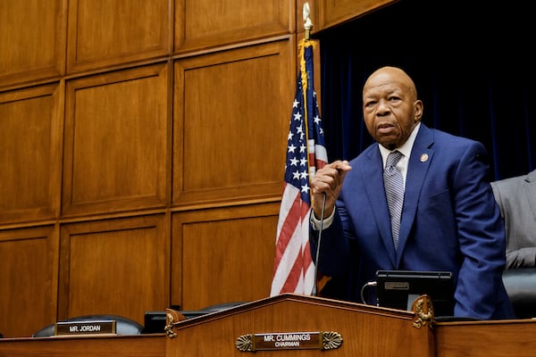 FILE -- Rep. Elijah Cummings (D-Md.), chairman of the House Oversight and Reform Committee, on Capitol Hill in Washington, June 12, 2019. President Trump denied on Sunday that his attacks on Cummings and his “disgusting, rat and rodent infested” district were racist even as he fired back at House Speaker Nancy Pelosi (D-Calif.) by targeting her district as well. 