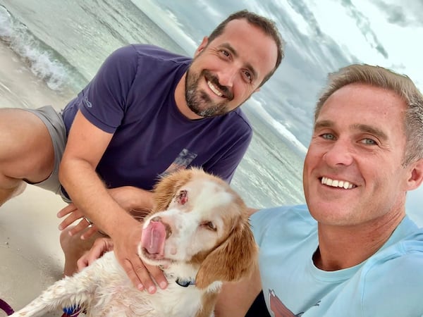 Jerry J.K. Tillery and husband Neil Hirsch took their dog Marty to Cape San Blas in Florida because it was more remote and isolated.
Photo courtesy of Jerry J.K. Tillery