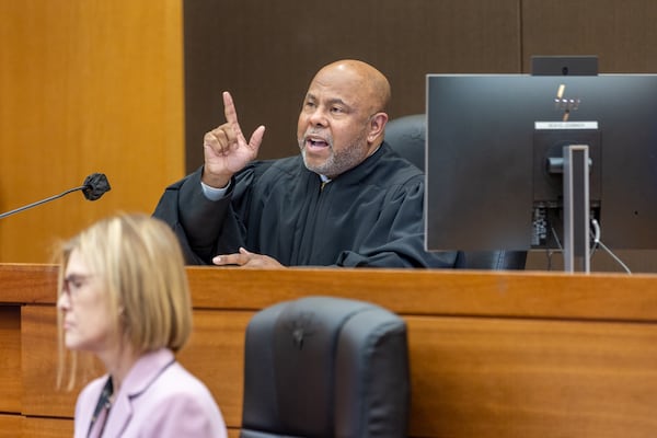 Judge Ural Glanville speaks during a motion's hearing Thursday ahead of next month's YSL trial. (Arvin Temkar / arvin.temkar@ajc.com)