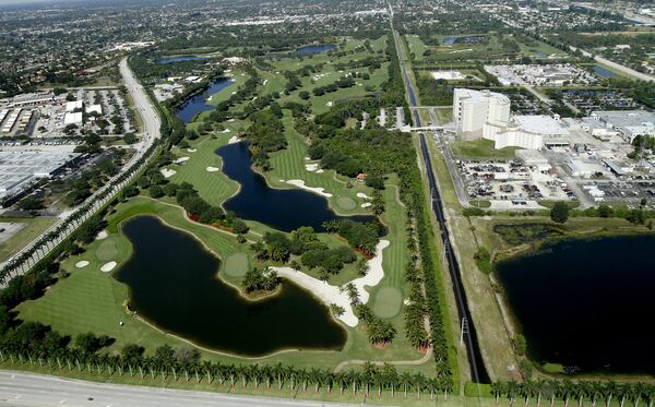 Trump International Golf and Country Club is seen in this aerial photograph taken in 2012. The course is one of two the president owns in Palm Beach County. (Bill Ingram/The Palm Beach Post)