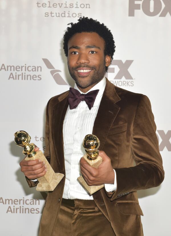  BEVERLY HILLS, CA - JANUARY 08: Actor Donald Glover, winner of Best Actor in a Television Series - Musical or Comedy for 'Atlanta' and Best Television Series - Musical or Comedy for 'Atlanta', attends FOX and FX's 2017 Golden Globe Awards after party at The Beverly Hilton Hotel on January 8, 2017 in Beverly Hills, California. (Photo by Rodin Eckenroth/Getty Images)