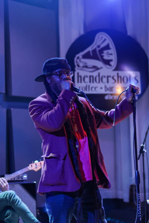 Montu Miller from Minneapolis, Minnesota, hosts open mic night hosted on the first Wednesday of every month at Hendershot’s in Athens, Georgia on Wednesday, Nov. 8, 2023.  (Photo Courtesy of Samantha Hurley)