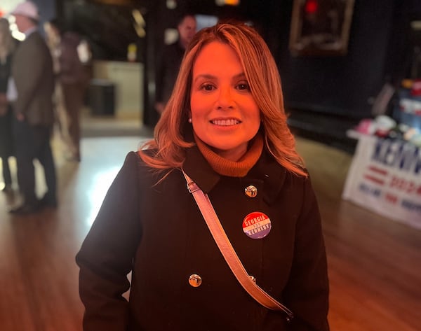 Paola Fuenmayor of Cherokee County was one of hundreds who attended Robert F. Kennedy Jr.'s rally in Atlanta. AJC/Greg Bluestein