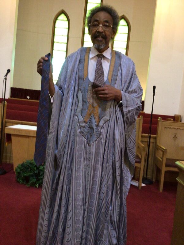 The Rev. Alphonso Lyons Jr. is shown with his C.T. Vivian ties and robe. One of Vivian's daughters belongs to Lyons' church. (Courtesy of the Rev. Alphonso Lyons Jr.)