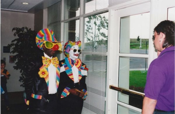 Jon and Debra Carr traveled the country together as ministers, delivering sermons to Christian faith gatherings, sometimes creatively dressed as clowns. (Courtesy of Raymond Carr)