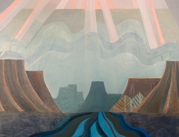 "Dream Canyon" oil and encaustic on panel by Jeni Stallings.
Courtesy of Jeni Stallings