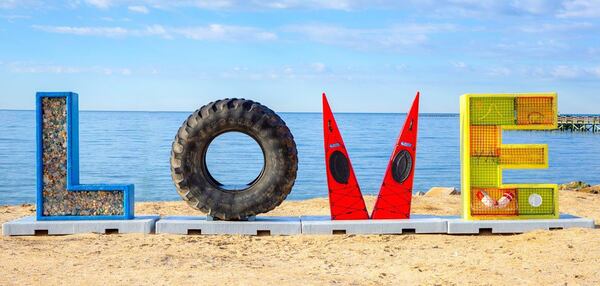 The Love Sign is next to the Cape Charles fishing pier and makes a great place for photos.