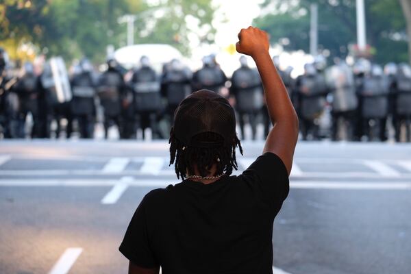 Protesters were active downtown as protests continued for a fourth day on Monday, June 1, 2020, in Atlanta.  Protests over the death of George Floyd continued around the United States. Ben Gray for The Atlanta Journal-Constitution